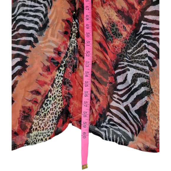Fashion Nova Red Sheer Animal Print Cover Up - Picture 7 of 9